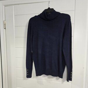 Joseph A. Women's Navy Blue Medium Turtleneck Sweater